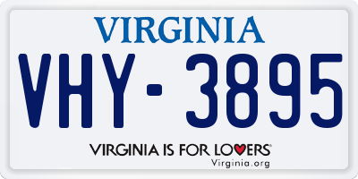 VA license plate VHY3895