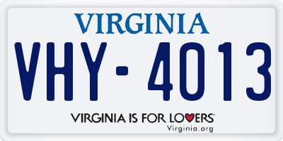 VA license plate VHY4013