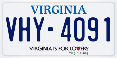 VA license plate VHY4091