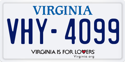 VA license plate VHY4099