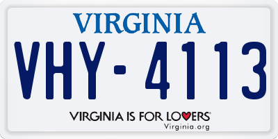 VA license plate VHY4113