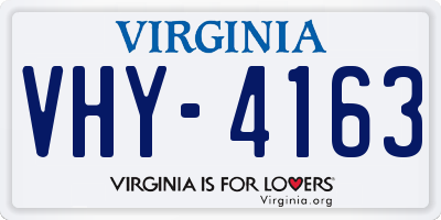 VA license plate VHY4163