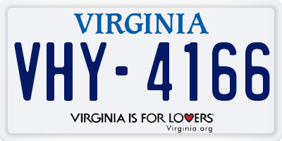 VA license plate VHY4166