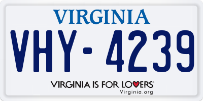 VA license plate VHY4239