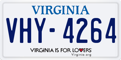 VA license plate VHY4264