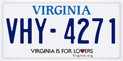 VA license plate VHY4271
