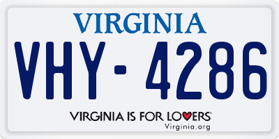 VA license plate VHY4286
