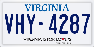 VA license plate VHY4287