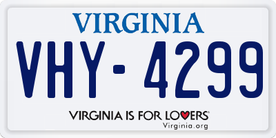 VA license plate VHY4299