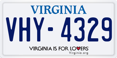 VA license plate VHY4329