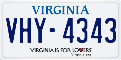 VA license plate VHY4343