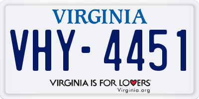 VA license plate VHY4451