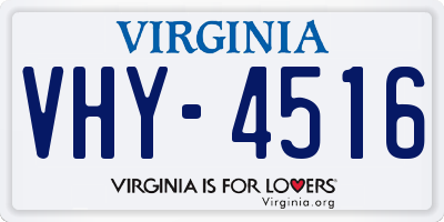 VA license plate VHY4516