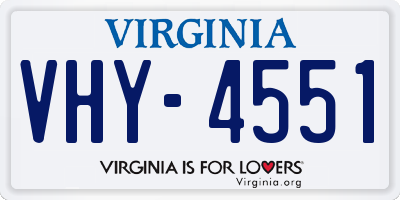 VA license plate VHY4551