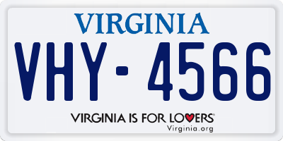 VA license plate VHY4566