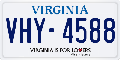 VA license plate VHY4588