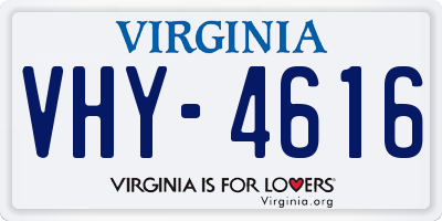 VA license plate VHY4616