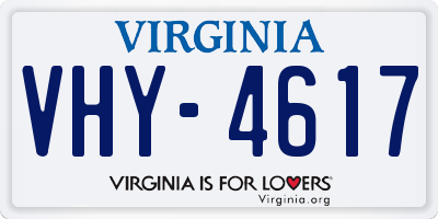 VA license plate VHY4617