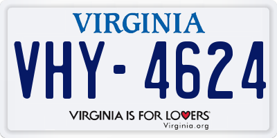 VA license plate VHY4624