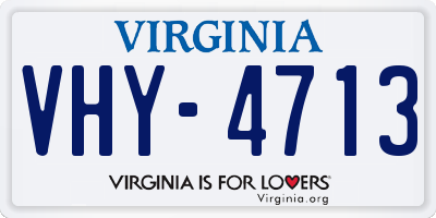 VA license plate VHY4713