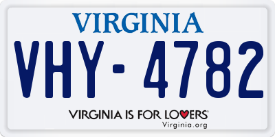 VA license plate VHY4782