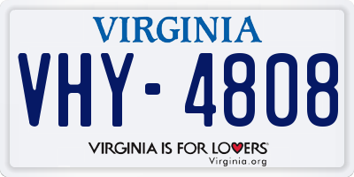 VA license plate VHY4808