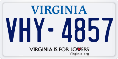 VA license plate VHY4857