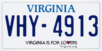 VA license plate VHY4913