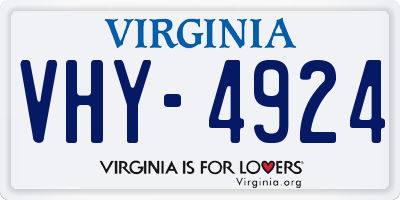 VA license plate VHY4924