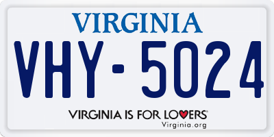 VA license plate VHY5024