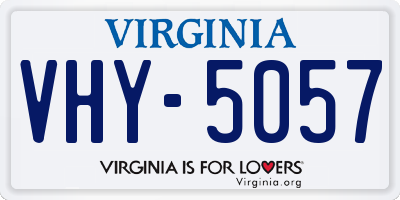 VA license plate VHY5057