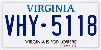 VA license plate VHY5118