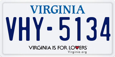 VA license plate VHY5134