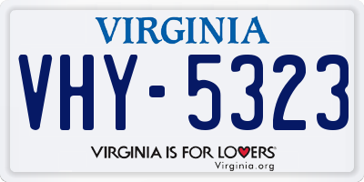 VA license plate VHY5323