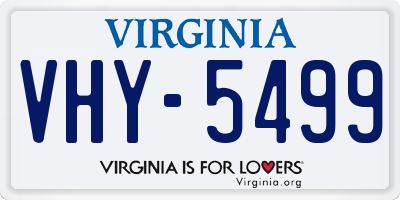 VA license plate VHY5499