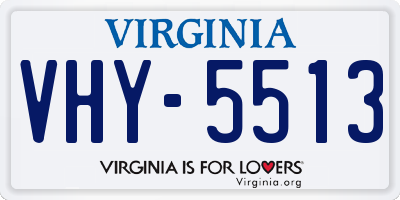 VA license plate VHY5513