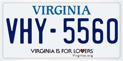 VA license plate VHY5560