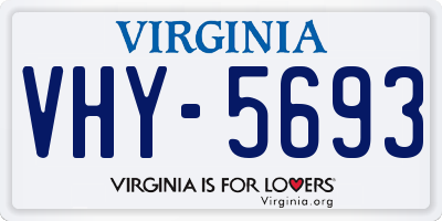 VA license plate VHY5693