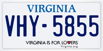 VA license plate VHY5855