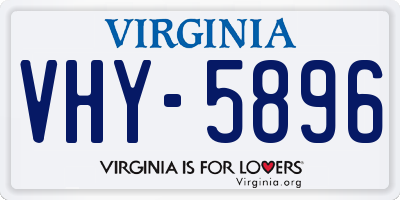 VA license plate VHY5896