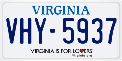 VA license plate VHY5937