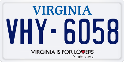 VA license plate VHY6058