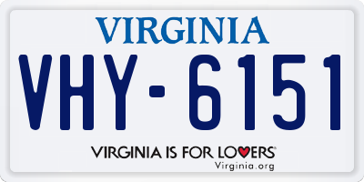 VA license plate VHY6151
