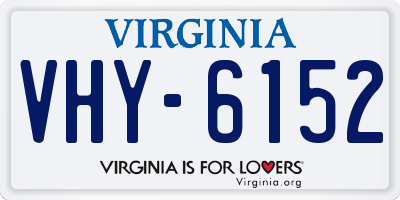 VA license plate VHY6152