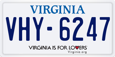 VA license plate VHY6247