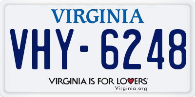 VA license plate VHY6248
