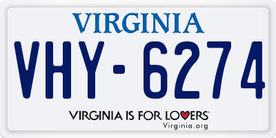 VA license plate VHY6274