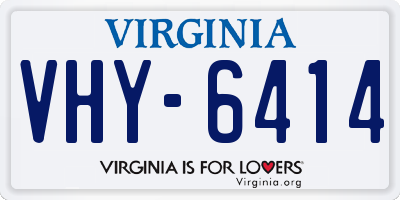VA license plate VHY6414