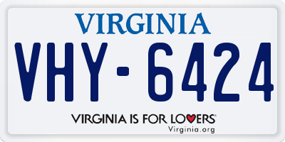 VA license plate VHY6424