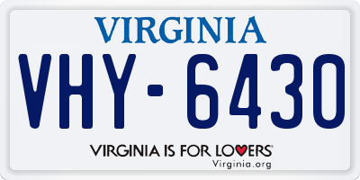 VA license plate VHY6430
